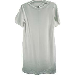 Prologue Womens XL White Heavy Short Sleeve Crew Neck T Shirt Top w/ Side Slits